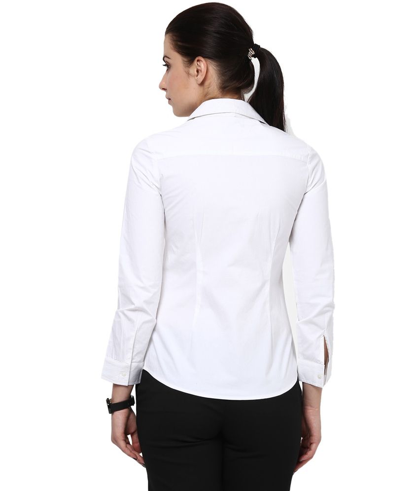 Buy Kaaryah Women's White Full Sleeve Formal Shirts Online at Best ...