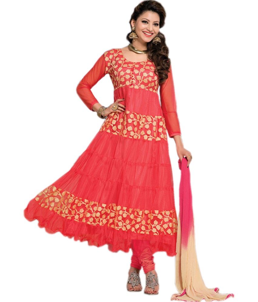Fabboom Orange Semi Stitched Churidar