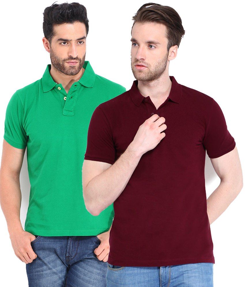     			Concepts Pack Of Maroon and Green Polo T Shirts Pack of 2 T-shirts