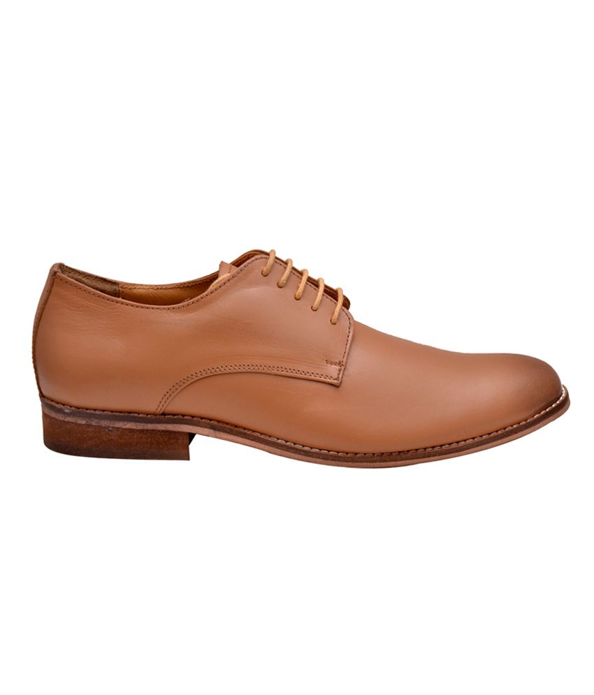Hirel's Tan Leather Derby Shoes Price in India- Buy Hirel's Tan Leather ...