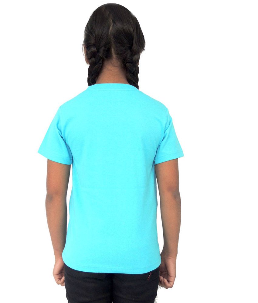 Trendster Cotton Sky Blue T Shirts For Girls - Buy Trendster Cotton Sky