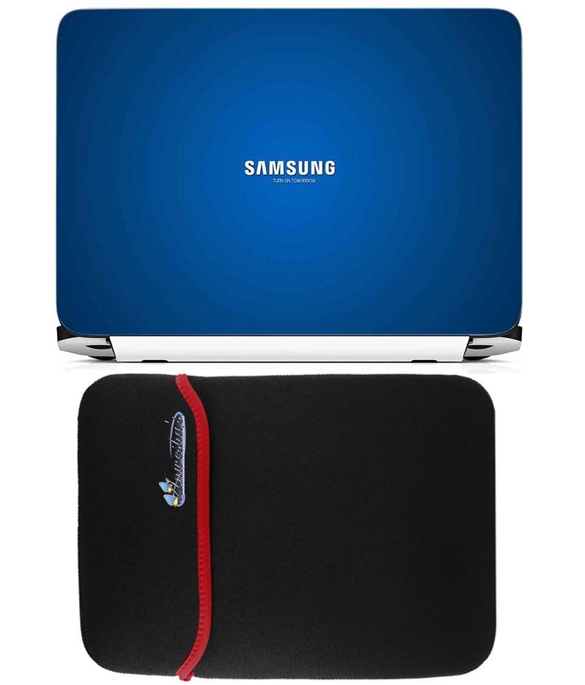Anwesha's Reversible Laptop Sleeve with Laptop Skin 15.6 inch Samsung Turn on Tomorrow Buy