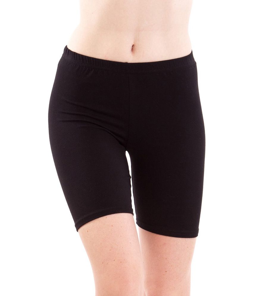 Buy Fashion Line Black Cotton Lycra Shorts Online at Best Prices in ...