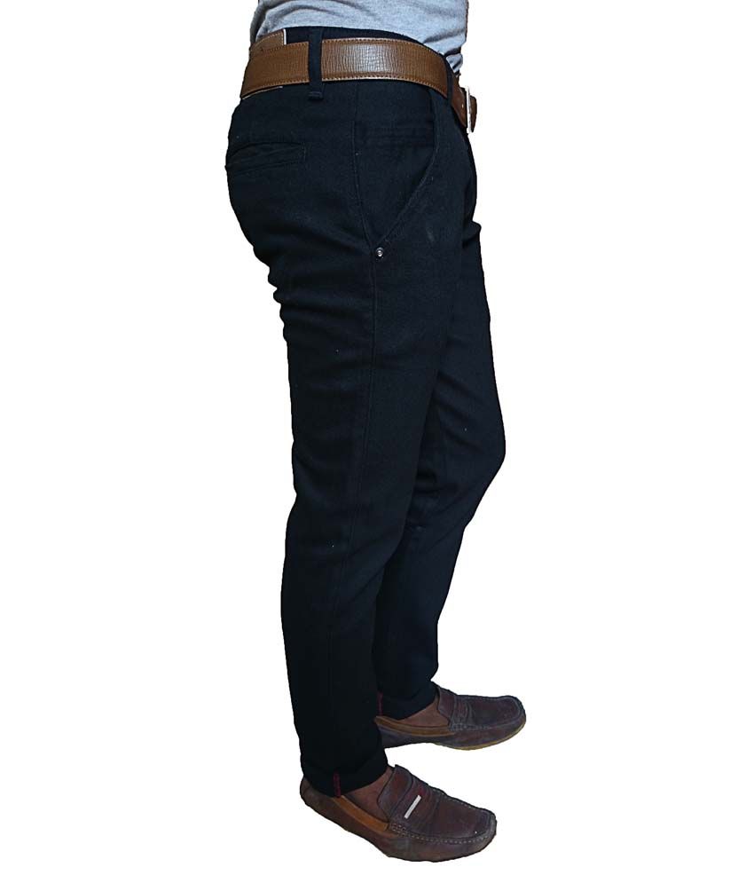 Oiin Black Men's Slim Fit Jeans Cross 