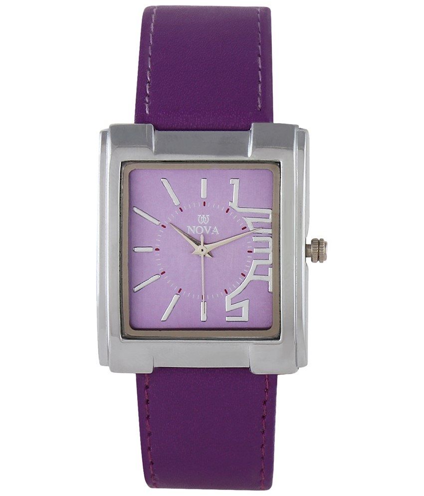 purple wrist watch