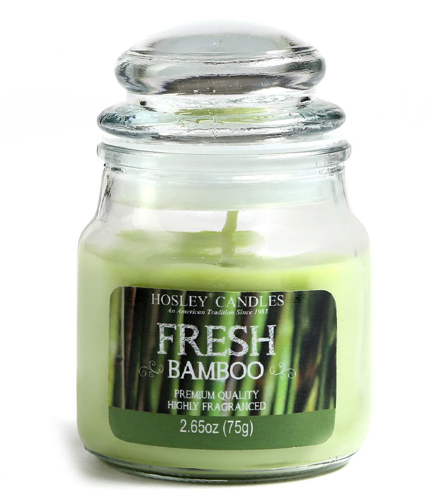     			Hosley Light Green Fresh Bamboo Small Jar Candle