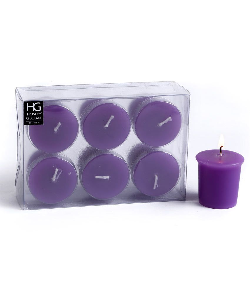 Hosley Votive Candle Purple Pack of 6 Buy Hosley Votive Candle Purple