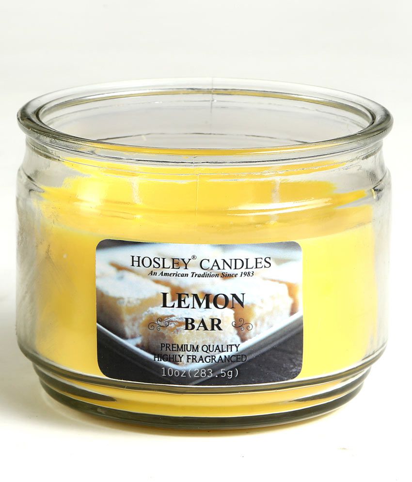     			Hosley Yellow Lemon Bar 2 Wick Jar Candle