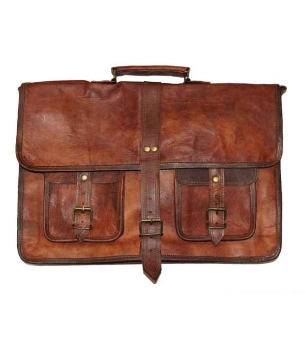 Shree Krishna Handicraft Brown Leather Messenger Bag - Buy Shree ...