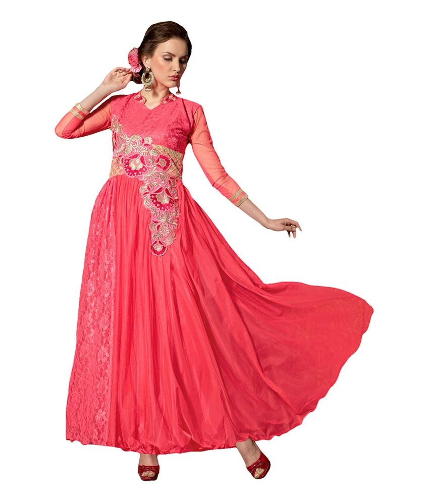 peach net gown