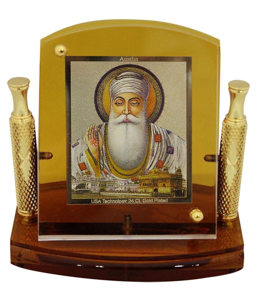 Gaadikart Aastha Guru Nanak Dev God Idol 24k Gold Plated Car Frame: Buy