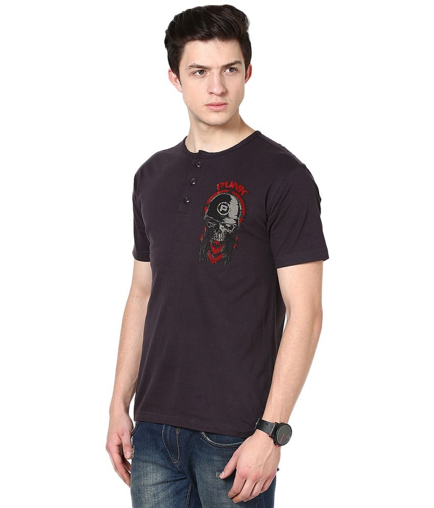 PUNK Brown Cotton T Shirt For Men - Buy PUNK Brown Cotton T Shirt For Men Online at Low Price 