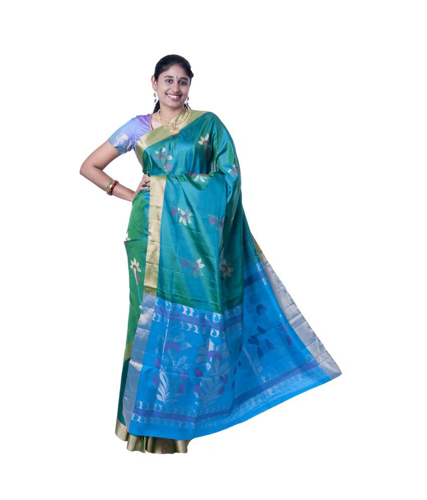 Pudavai Green Silk Saree - Buy Pudavai Green Silk Saree Online at Low Price  - Snapdeal.com