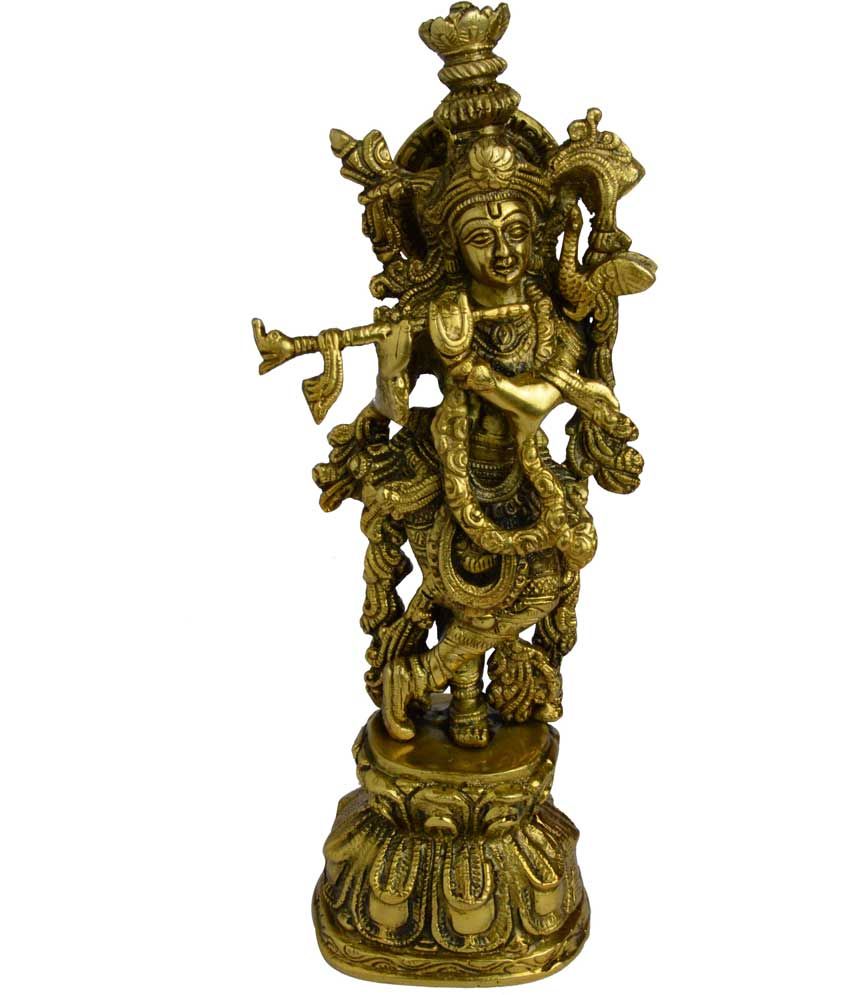 Brass Yellow Krishna Idol: Buy Brass Yellow Krishna Idol at Best Price