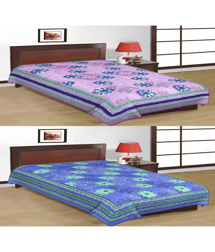 Kismat Collection Combo Of 100 Cotton UniqStyliner Traditional Single Bed Sheets Buy Kismat