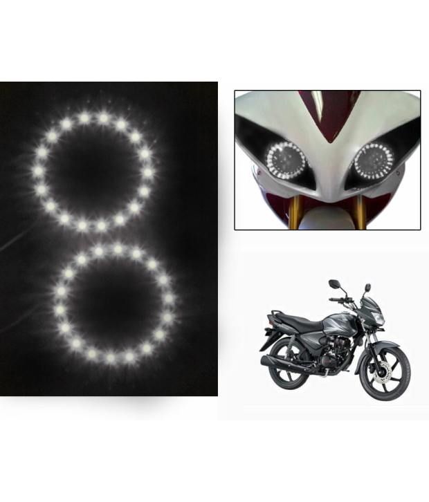 Spedy Bike Headlight Angel Eyes Led Light Set Of 2 Whitehonda Cb Shine