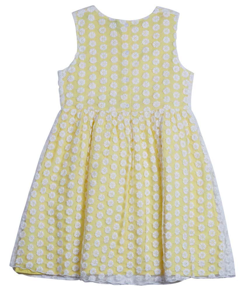 United Colors of Benetton Patterned Yellow Evening Overall Dress In ...