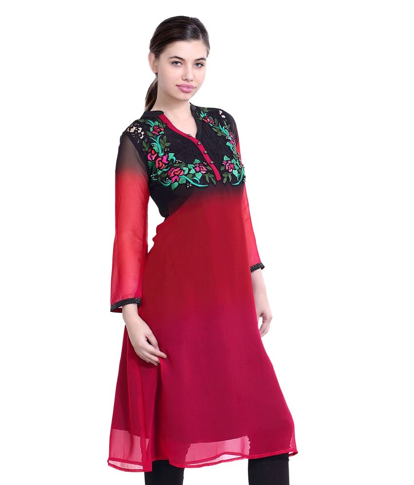 Basil Leaf casual tie dye kurti with lace yoke Buy Basil Leaf casual