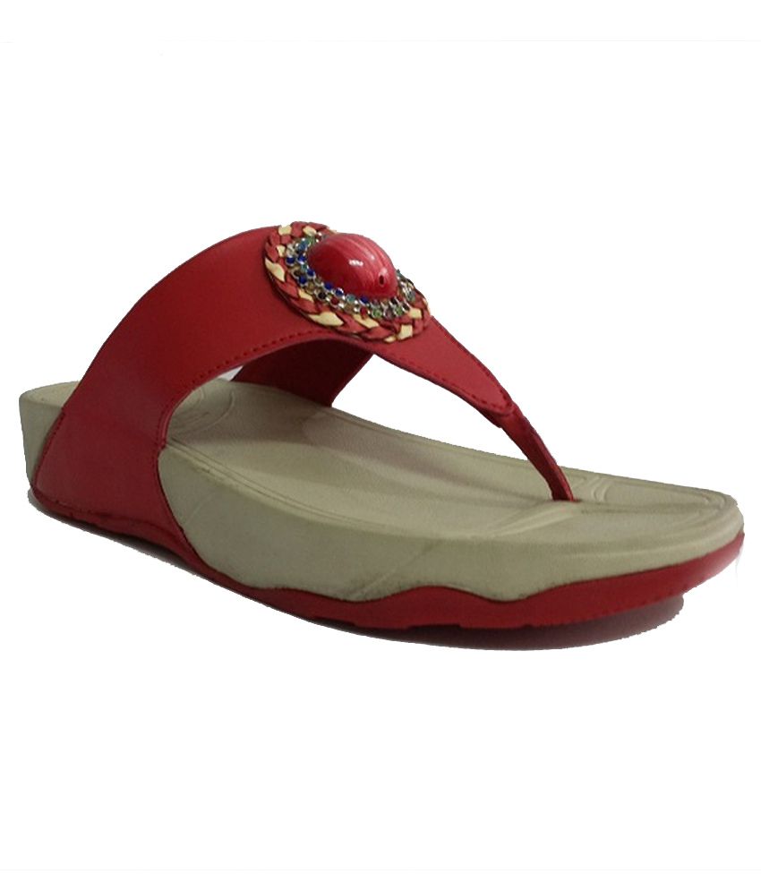 Filltop Red Flip Flop Price in India- Buy Filltop Red Flip Flop Online ...