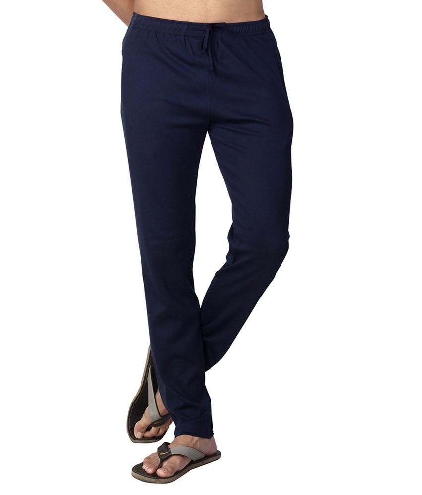 ALLOCATE Cotton Blend Smart Fit Navy Blue Trackpant For Men - Buy ...