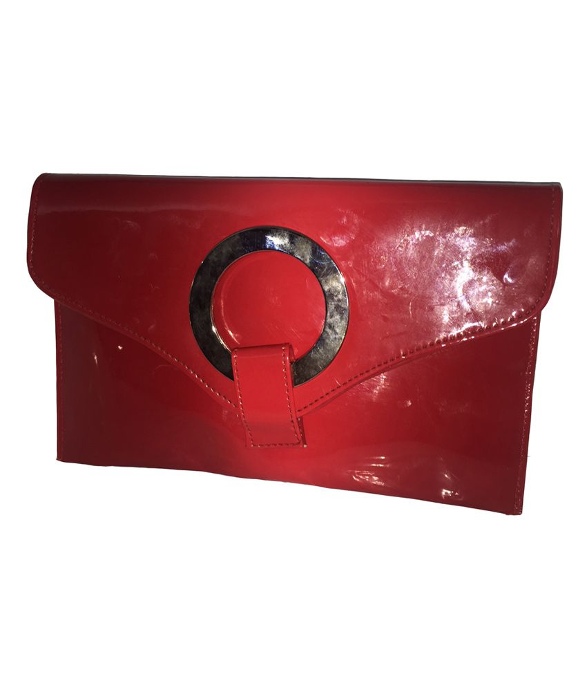     			Apnav Red Ring Clutch with Sling Chain