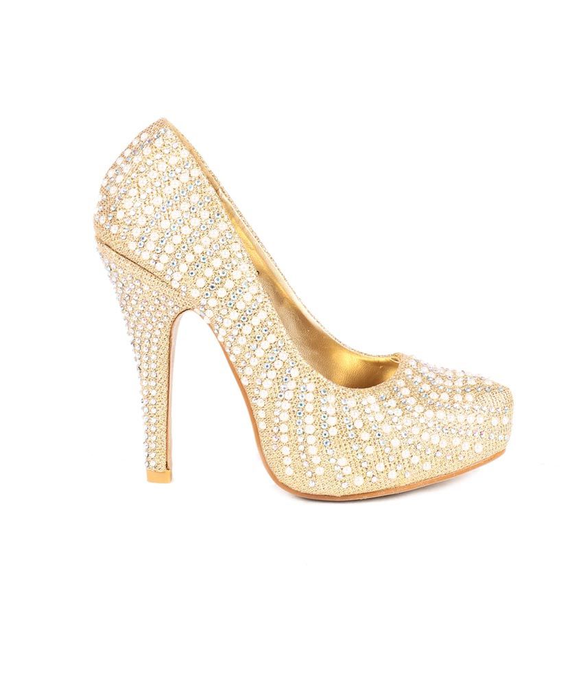 Absolute Mart Golden Heeled Sandals Price in India- Buy Absolute Mart ...