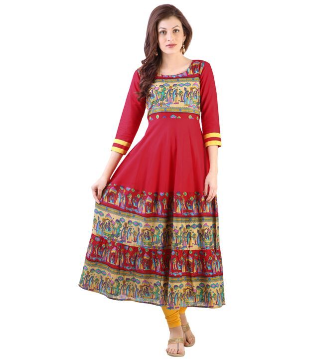 anarkali printed kurta