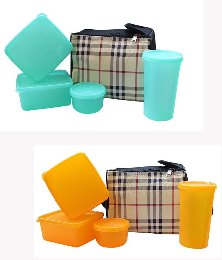 Kitchen Kraft Lunch Box with Checks Lunch Bag Set of 5: Buy Online at