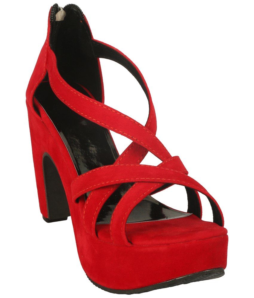 red heel sandals