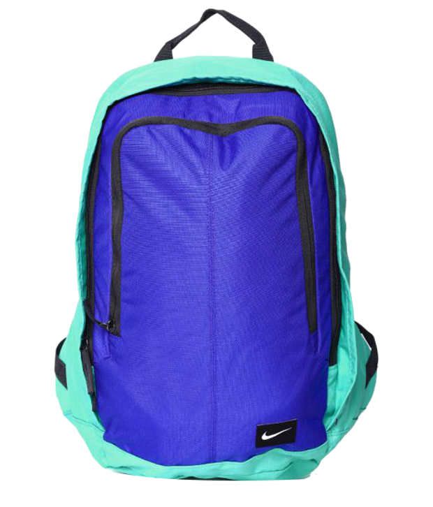 blue and green nike backpack