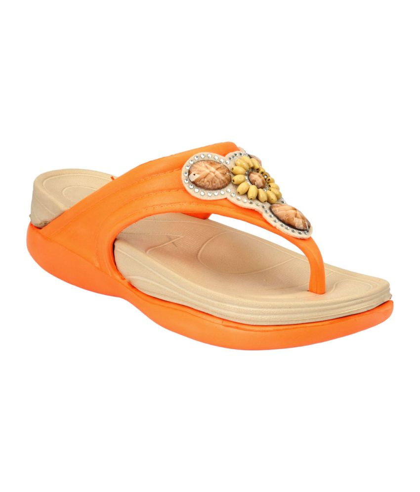 Action Florina Orange Slippers For Women Price in India- Buy Action ...