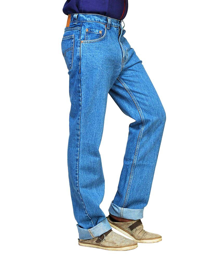 Hoffmen Blue Cotton Blend Regular Jeans - Buy Hoffmen Blue Cotton Blend ...