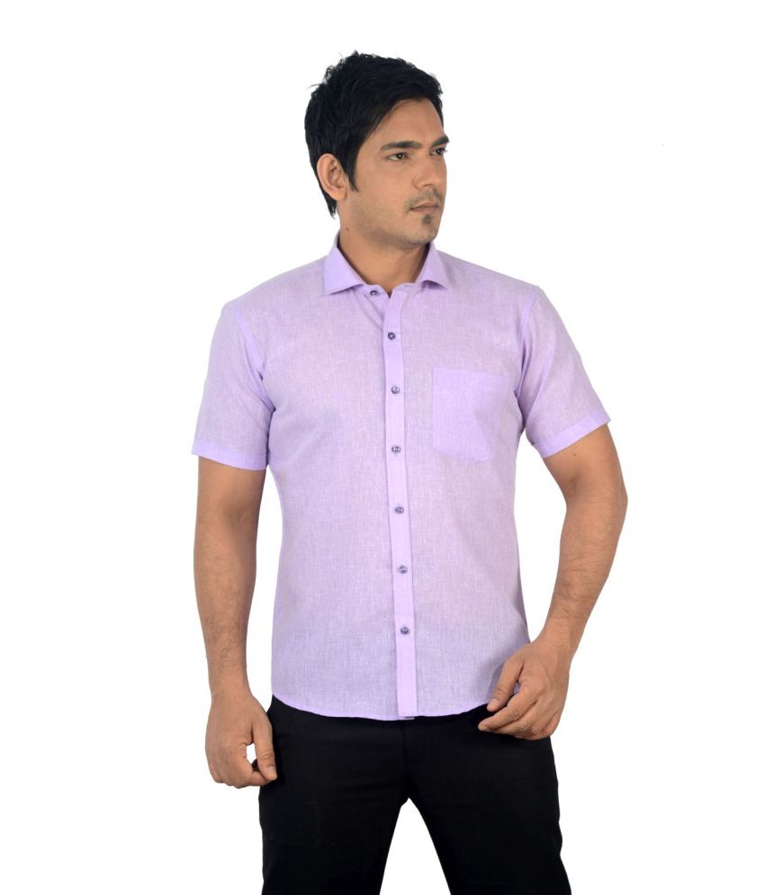 Baaamboos Purple Linen Blend Formal Shirt For Men - Buy Baaamboos ...