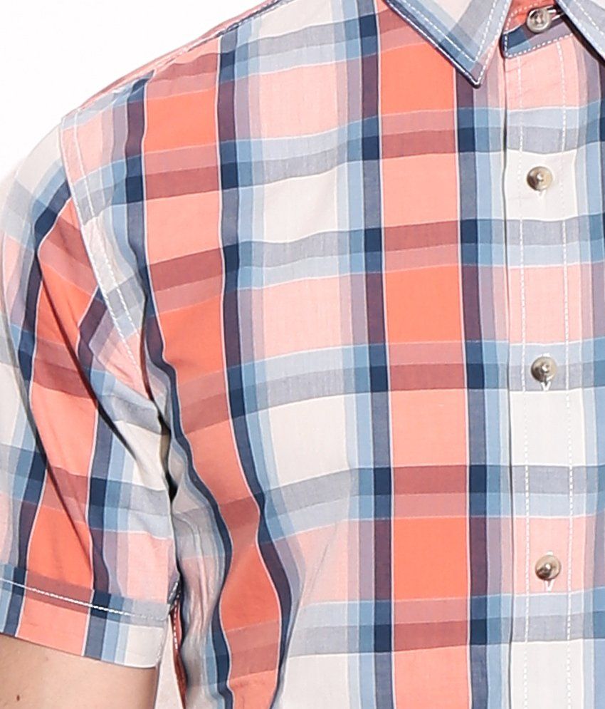 wrangler orange plaid shirt