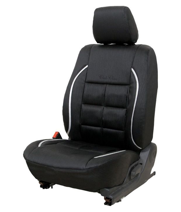 CLUB CLASS Car Seat Cover For Wagon R ( Design : PADDY) -BLACK + SILVER