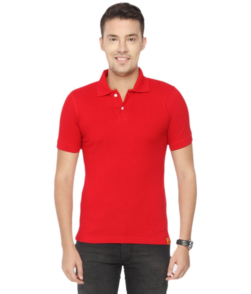     			Concepts Red Cotton Blend Half Sleeves Polo T-shirt