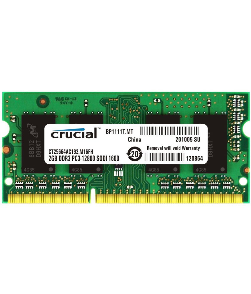     			Crucial Laptop DDR3 SDRAM 2 GB (1600 MHZ)