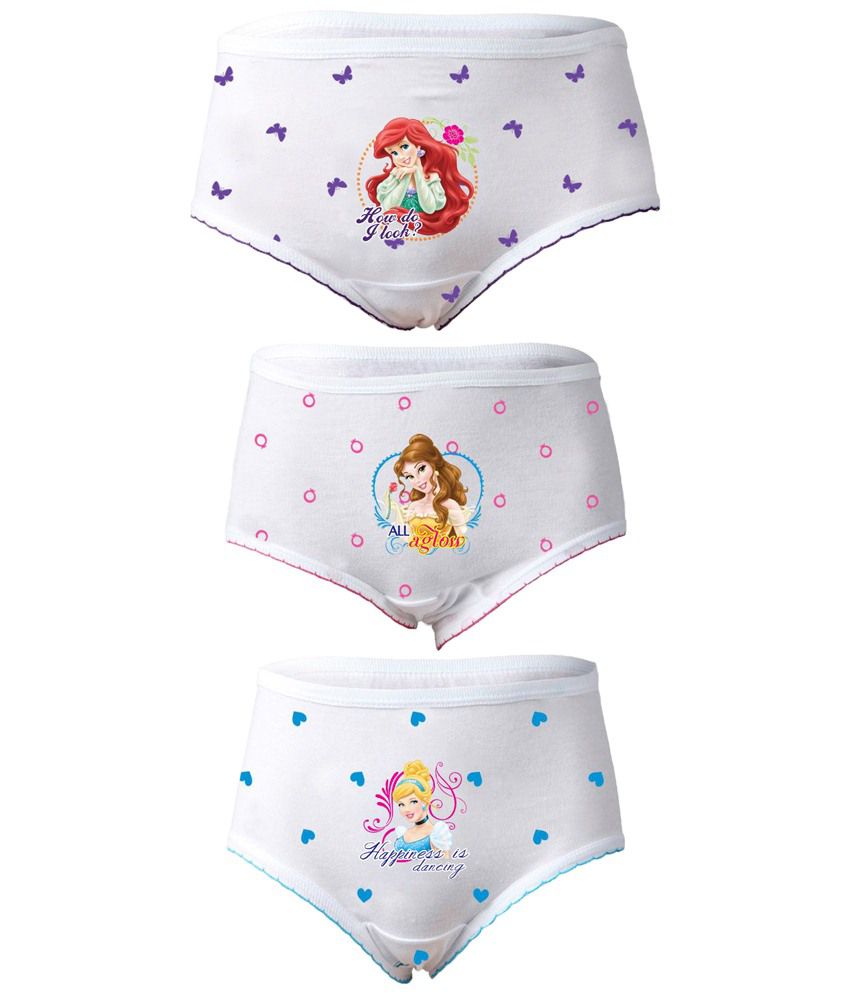 Disney Princess White And Blue Panty For Girls Pack Of 3 Buy Disney