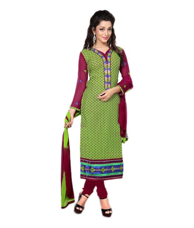 Nagini Creation Multi Color Cotton Unstitched Dress Material - Buy ...