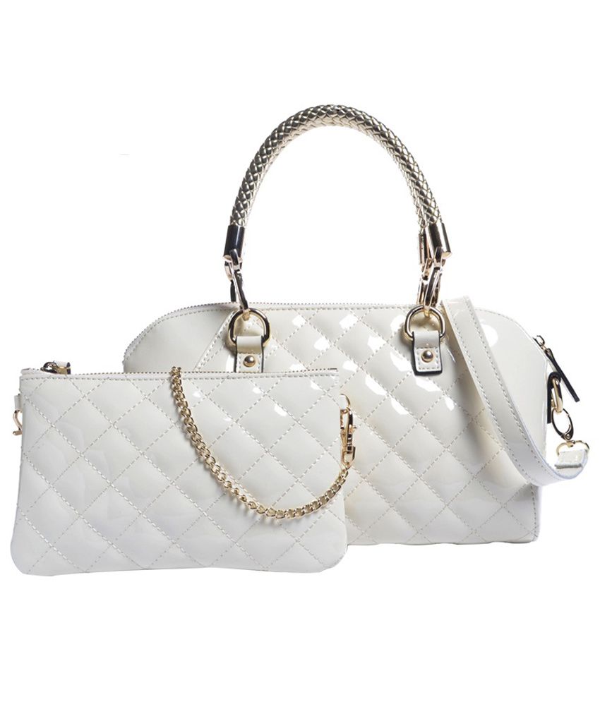 quilted white handbag