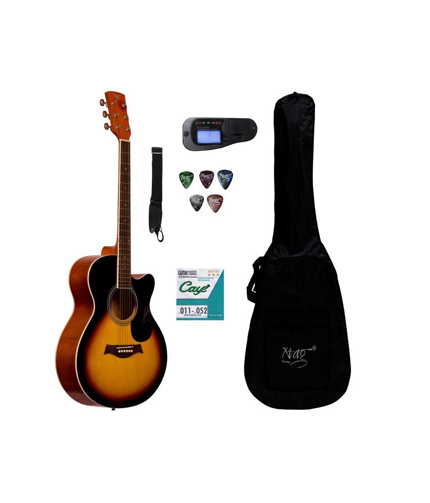 Xtag Sunburst Guitar Acoustic Guitars With Inbuilt Tuner ...