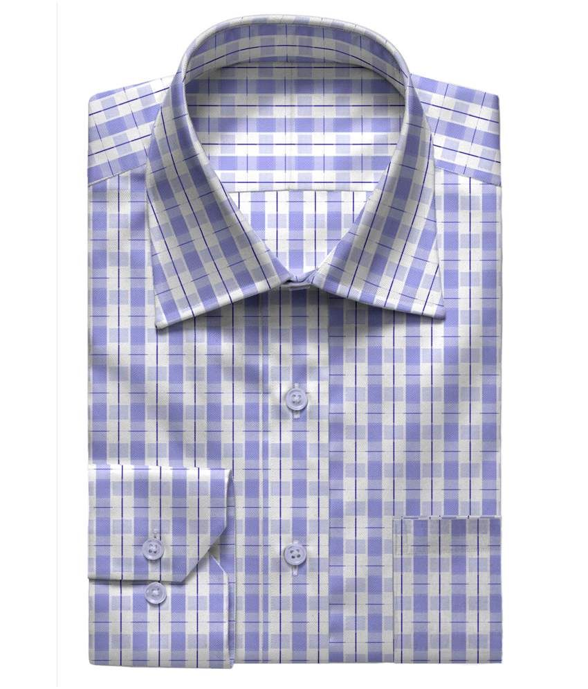 women's blue and white checked shirt