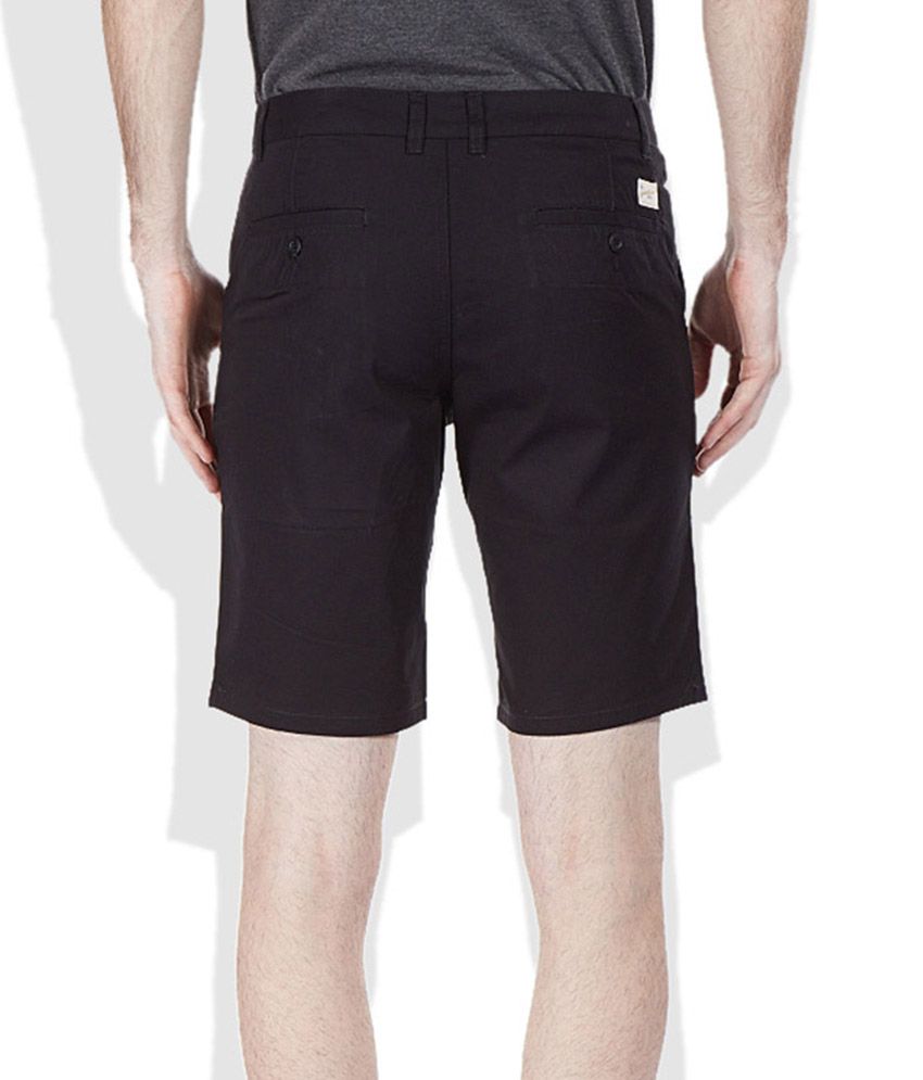 Parx Black Cotton Shorts - Buy Parx Black Cotton Shorts Online at Low ...