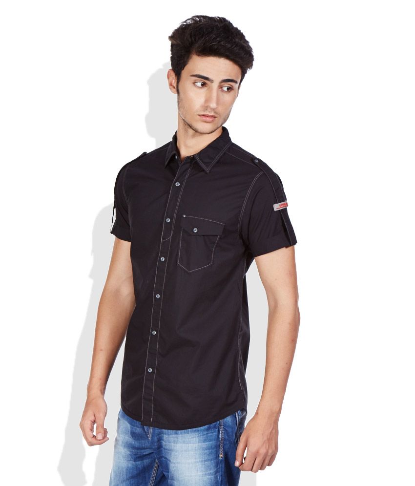 men's black casual shirt