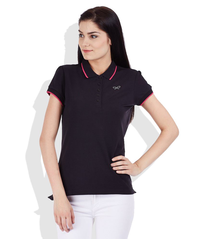 Buy Bossini Black Cotton Lycra Polos Online at Best Prices in India ...