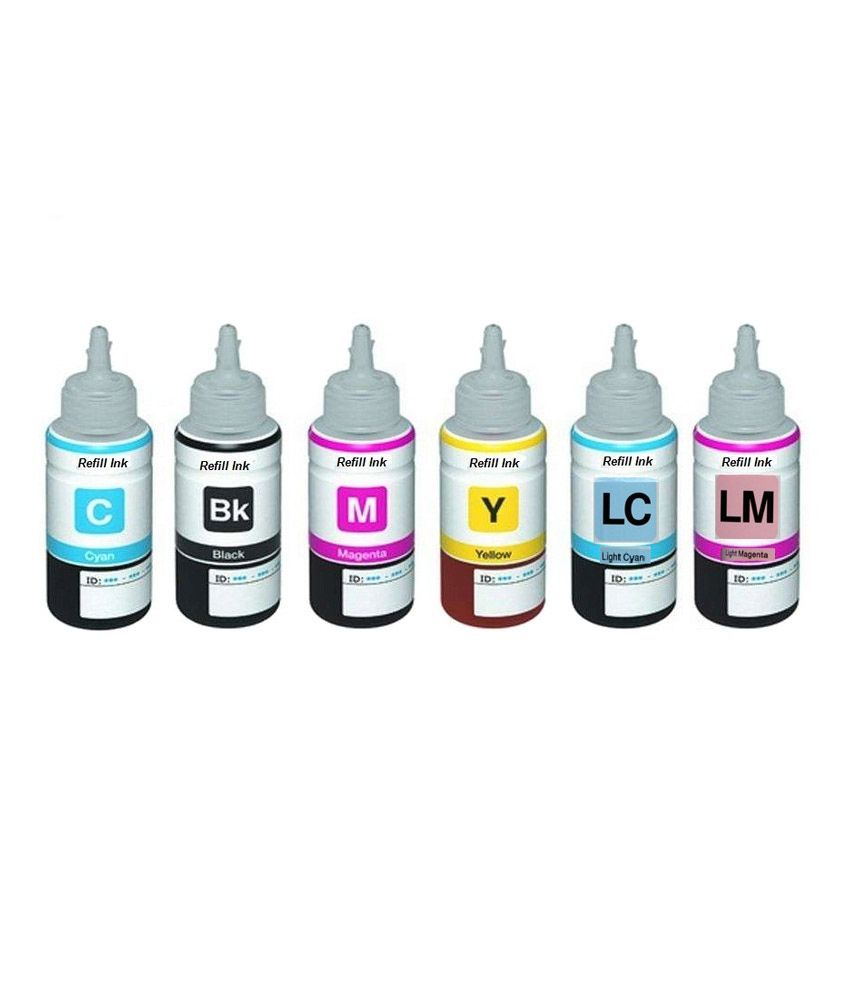     			Dds All Colour Ink Bottle Compatible For Epson L800/L810/850/R230/T60,M6733,B6731,Y6734,C6732,Lc6735,Lm6736 (6 Colour Set - 100Ml)