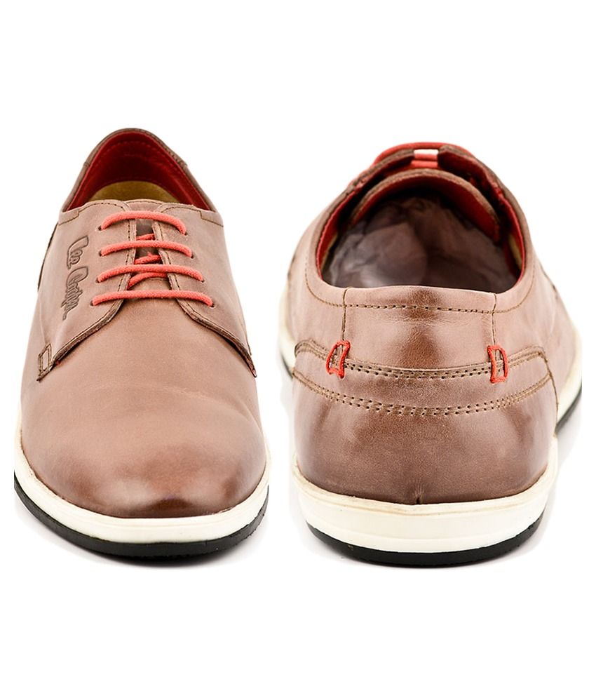 lee cooper brown leather casual shoes