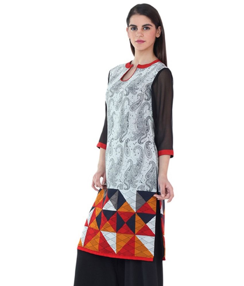 Fashion205 Red & White Kurti - Buy Fashion205 Red & White Kurti Online ...