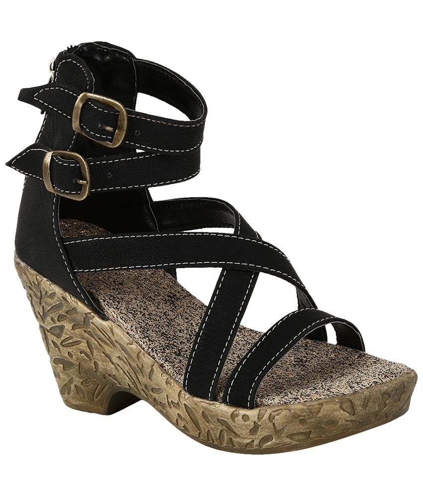 Shoe Mate Black Wedges Price in India Buy Shoe Mate Black Wedges