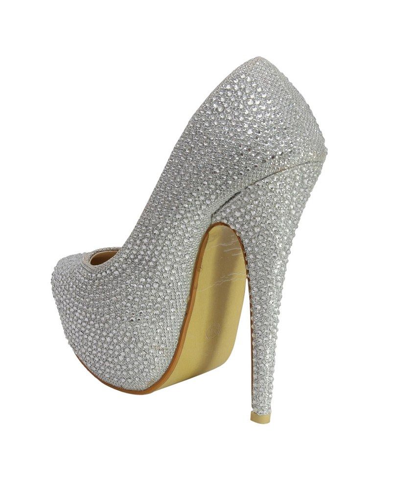 silver leather pumps uk
